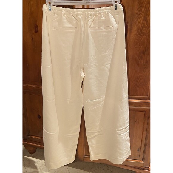 J.Crew Women’s Superwide Stratus Pant City Twill Ivory Drawstring Size 6 Petite - Picture 8 of 12